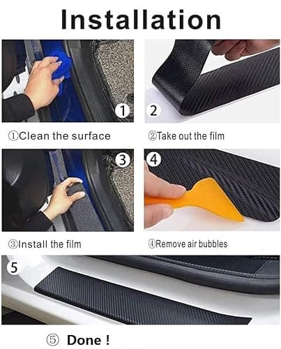 4PCS Door sill Fiber Style Decal enhances The Rugged Look of The Door Entry Protection Trim for GMC Colorado Tahoe Suburban Silverado Sierra 1500 Compatible with Z71 Accessories (RED) thumbnail 4