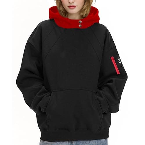 IOPBOT Unisex Anime Hoodie Cosplay Costume Men Black 3D Novelty Hooded Sweatshirt Pullover Jacket Outerwear Coat for Women (XL-Black) thumbnail 2