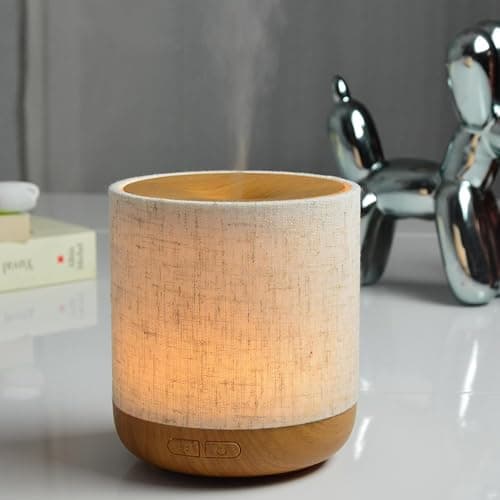 Zen’Arôme Diffuseur Ultrasonique Alesia – Diffusion Huile Essentielle à Froid Aromathérapie – Design Original, Coque en Toile de Lin et Revêtement Couleur Bois – Diffusion + Éclairage Personnalisables thumbnail 15
