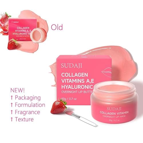 SUDAJI Collagen Lip Mask, Hydrating Lip Balm, Lip Moisture with Hyaluronic Acid & Vitamins E, A- Overnight Sleeping Nourishing Lip Butter Balm for Dry Lips 0.7 Oz​​ thumbnail 2
