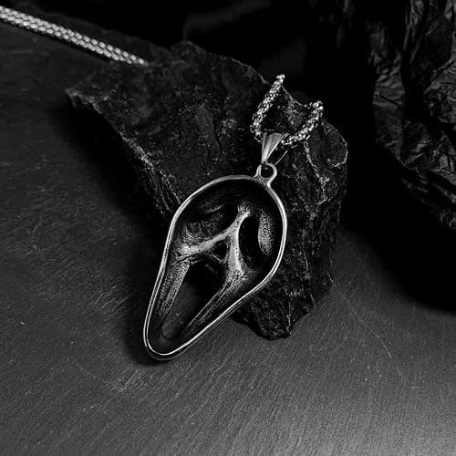 EENSYWEENSY Horror Ghost Necklace - Stainless Steel Pendant, Halloween Gift‌ thumbnail 4