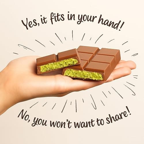 UniqBite Dubai Chocolate Bar Pistachio, 3.17 oz (90gr), Viral Knafeh Chocolate Bar with Pistachio Cream and Kataifi thumbnail 4