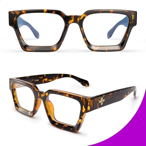 VISOONE Blue Light Blocking Glasses with TR90 Rectangle Frame and Chic Preppy Look for Women Men RIVER thumbnail 4