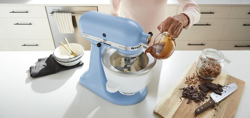 KitchenAid Ice Cream Maker Attachment for Stand Mixer, 2 Quart, KSMICM, White thumbnail 4
