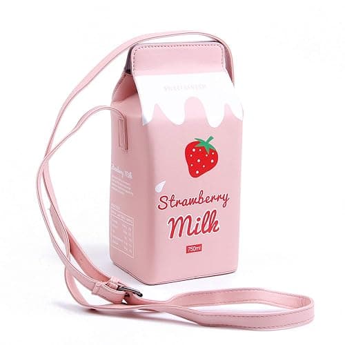 LUI SUI Girls Fruits Banana Strawberry Milk Box Cross Body Purse Bag Women Phone Wallet Shoulder Bags - Image 1