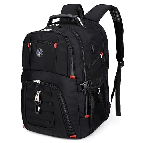 SHRRADOO Extra Large 50L Travel Laptop Backpack with USB Charging Port, College High School Backpack Airline Approved Business Work Bag Fits 17 Inch Computer for Men Women - Image 1