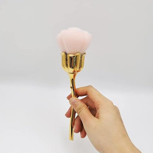 KuAoyoja Nail Art Dust Powder Remover, Pink Rose Soft Brush Acrylic Nail Arts Manicure Dust Cleaner Brush for Nail Trimming Cleaning Makeup Brush Tools (Pink) thumbnail 5