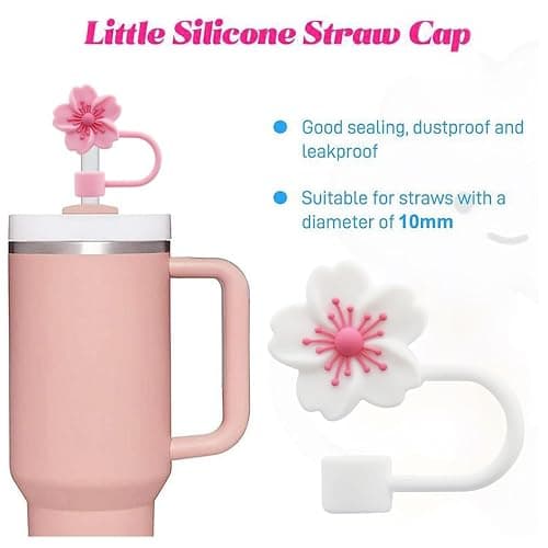 Straw Cover Cap for Stanley Cup,Silicone Straw Topper 10 mm 0.4 in Reusable Straw Tips Lids,Straw Tip Covers for Stanley Cups Accessories thumbnail 4