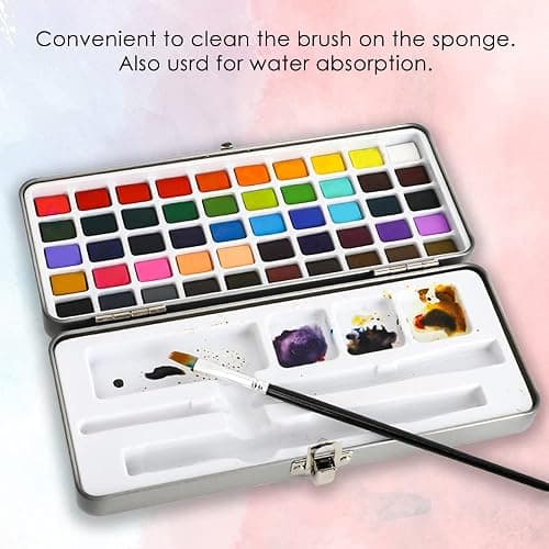 Grabie 50 Colors Watercolor Paint Set, Detail Paint Brush Included, Watercolor Paints, Painting Sets, Art Supplies for Painting, Travel Watercolor Set, Amateur Hobbyists thumbnail 6