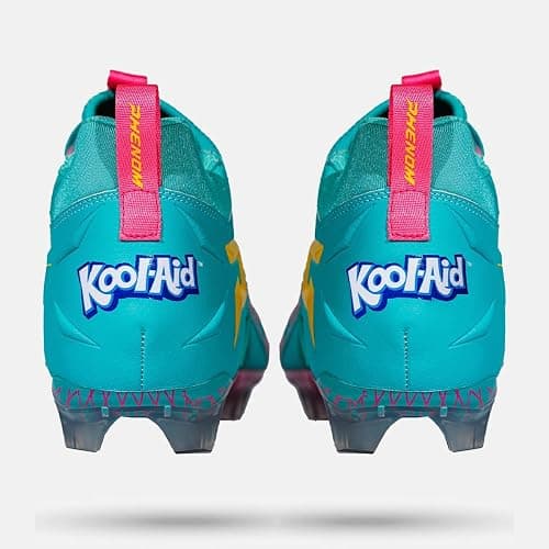 Phenom Elite Kool-Aid Sharkleberry Fin Football Cleats – Quantum Speed Lightweight, Traction, and Style for Football, Lacrosse, and Rugby - 10 - Pink thumbnail 2
