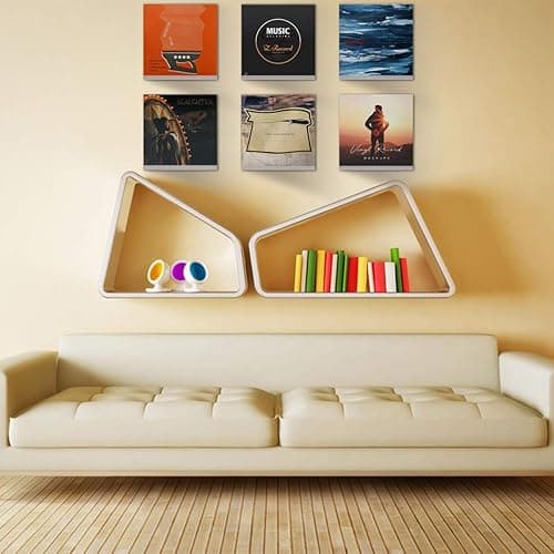 Cerpourt 8 Pack 12'' Clear Acrylic Record Display Shelf - Wall Mount and Display Your Favorite LP Records in Style thumbnail 3