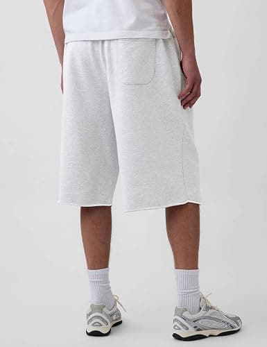 Ugerlov Men's Baggy Sweat Shorts Fleece Cotton Y2k Shorts Under Knee Shorts | Comfort Drawstring Running Gym Shorts Raw Hem Long Sweat Shorts with Pockets thumbnail 4