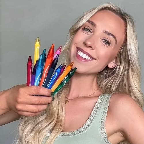 BIC Gelocity Quick Dry Assorted Colors Gel Pens, Medium Point (0.7 mm), School Supplies for Color-Coding Notes, with Full Grip, 12-Count Pack in Assorted Colors thumbnail 2