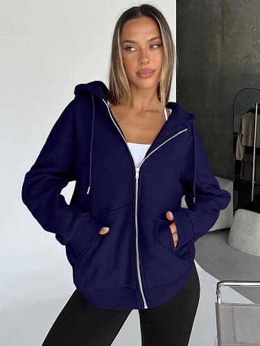 Trendy Queen Womens Zip Up Hoodies 2026 Oversized Sweatshirt thumbnail 3