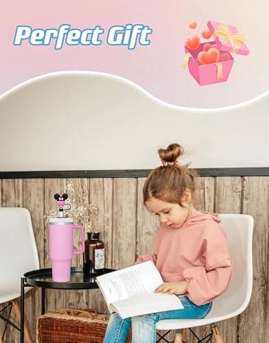 10PCS Funny Straw Cover Cap Compatible with Stanley for 30&40 Oz Cup 10 mm Drinking Straw Topper, Reusable Silicone Straw Covers, Cute Trumbler Cup Accessories (Mouse-1) thumbnail 5