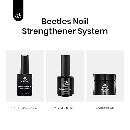 Beetles Rubber Base Builder Nail Gel - White Nude Pink Glitter French Tip Base Color Gel Polish Set for Manicure Strengthener Long Lasting Soak Off U V LED Nail Art thumbnail 7