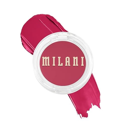 Milani Blush Makeup – Cheek Kiss Cream Blush for Cheeks, Buildable Cream-to-Gel Blusher & Lip Tint, Dewy Natural Color, Hydrating - Blushing Berry - Image 1