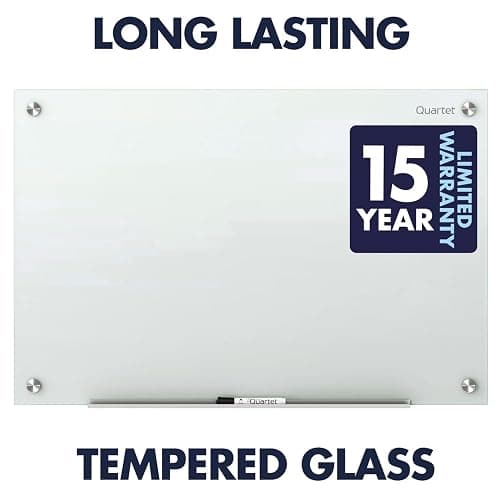 Quartet Magnetic Glass Dry Erase White Board, 48''W x 36''H Whiteboard, Infinity Frameless Mounting, White Surface (G4836W) thumbnail 5
