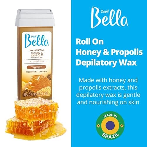 Depil Bella Brazilian Roll On Wax Honey and Propolis Depilatory | Body Waxing, Hair Removal Wax-Cartridge | For Men and Women | Home Self Waxing | Sensitive Skin | Dermatologically Tested | Painless thumbnail 2