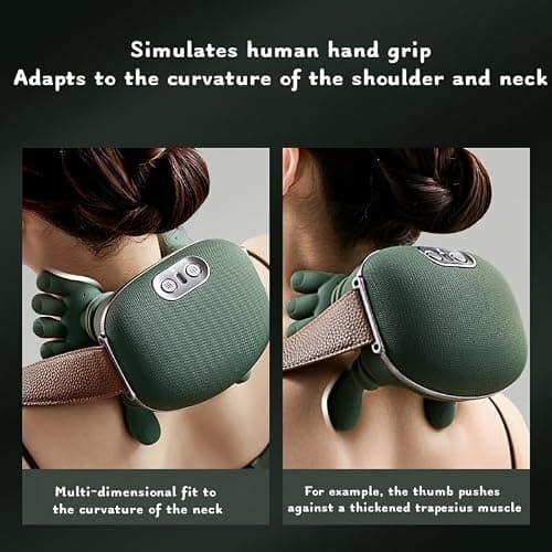Eotmic Neck Massager with Fingers, Shiatsu Neck and Back Massager, 3-Speed Adjustment,Electric Deep Tissue 3D Kneading Massage,to Men Women thumbnail 5