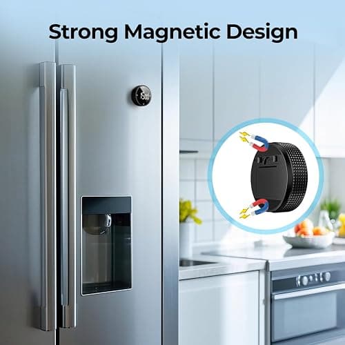 Allbean Magnetic Kitchen Timer for Cooking with Loud Alarm - Large LED Display Rotating Countdown Pomodoro Timer, Preset 5/15/25 Mins Easy for Seniors and Kids，for Baking Grilling Studying thumbnail 2