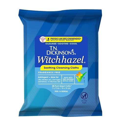 T.N. Dickinson's Witch Hazel Soothing Cleansing Cloths | 25 Wipes - Image 1