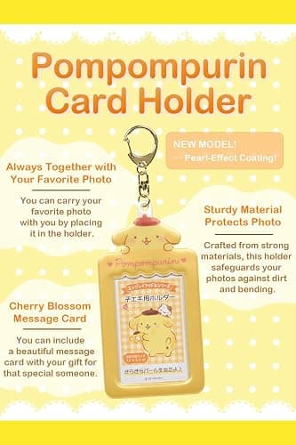 SanrioOriginal Card Holder Keychain (Japan Import) - Includes Cherry Blossom Message Card ([NEW] Pompompurin) thumbnail 2