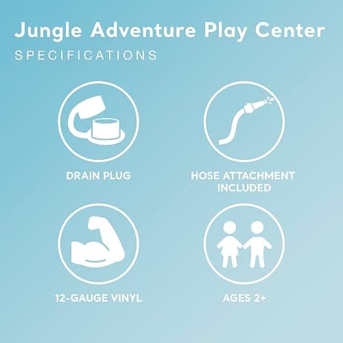 Intex 96" x 78" x 28" Inflatable Jungle Adventure Play Center Spray Kiddie Pool - Backyard Kids Water Slide, Outdoor Blow-Up Splash Pad for Toddlers thumbnail 6