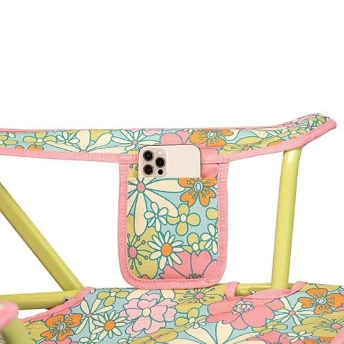 GCI Outdoor Comfort Pro Rocker Camping Chair | Portable Folding Rocking Chair with Durable Armrests & Drink Holder — Floral thumbnail 6