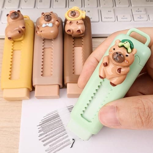 1Pcs Capybara Retractable Erasers, Cute Rubber Push-Pull Eraser, Pencil Erasers for Students Capybara Lovers School Office Supply Stationery (Random Color) - Image 1
