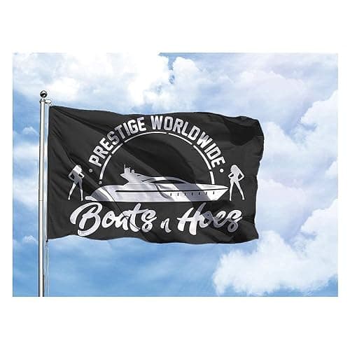 Prestige Worldwide Flag Boats & Hoes Banner Flag With Two Yellow Buttonholes for Bar Beer House College Dorm Room Man Cave Tailgates and Parties thumbnail 3