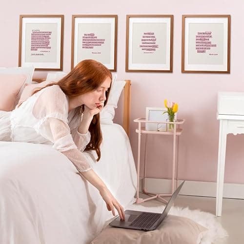 ETVISO Pink Christian Wall Art Set of 4, Dorm Decor for College Girls, Preppy Inspirational Bible Verses Wall Art Prints for Women Girl Bedroom Decorations，Teen Girl Room Decor 8x10 (Unframed) thumbnail 2
