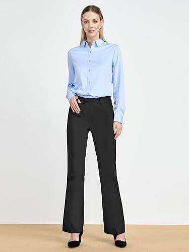 Tapata Women's 28''/30''/32''/34'' Stretchy Bootcut Dress Pants with Pockets Tall, Petite, Regular for Office Work Business thumbnail 3