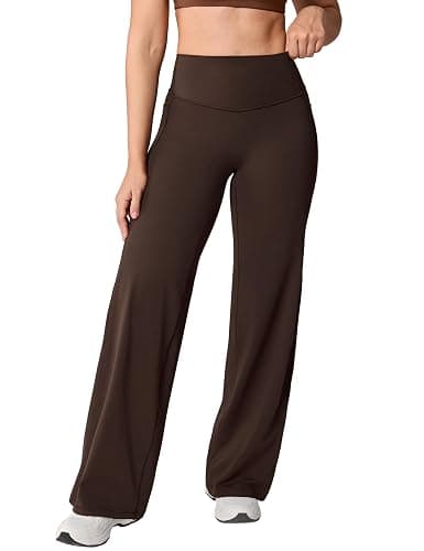 UNISSU Hugcurve No Front Seam High Waisted Wide Leg Yoga Pants for Women with Side Pockets Lounge Buttery Soft - 31" - Image 1