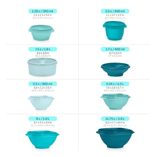 Tupperware Heritage Collection Frischhaltedosen-Set, 36-teilig, Vintagegrün, spülmaschinenfest und BPA-frei (18 Behälter, 18 Deckel) thumbnail 7