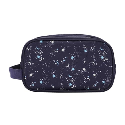 Bioworld Night Sky Dual Compartment Navy Toiletry Cosmetic Kit thumbnail 2