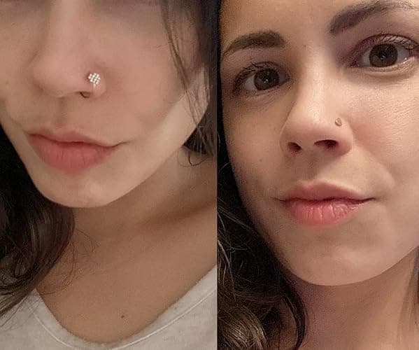 MODRSA 20g Nose Rings Hoops Nose Studs for Women Surgical Steel Hypoallergenic 20 Gauge Nostril Piercing Jewelry L Shape Crokscrew Silver Rose Gold Black Hoop Nostril Rings for Men thumbnail 6