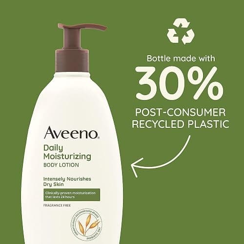 Aveeno Daily Moisturizing Body Lotion for Dry Skin with Prebiotic Oat, Fragrance & Paraben Free, Non-Greasy, Non-Comedogenic, for Sensitive Skin & 48-Hour Moisturizer 18 Fl Oz thumbnail 5