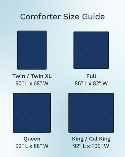 ViscoSoft All Seasons Twin XL Down Alternative Reversible Quilted Comforter - Breathable Premium Extra Long Soft Microfiber Duvet Insert Light Blue/Navy thumbnail 9