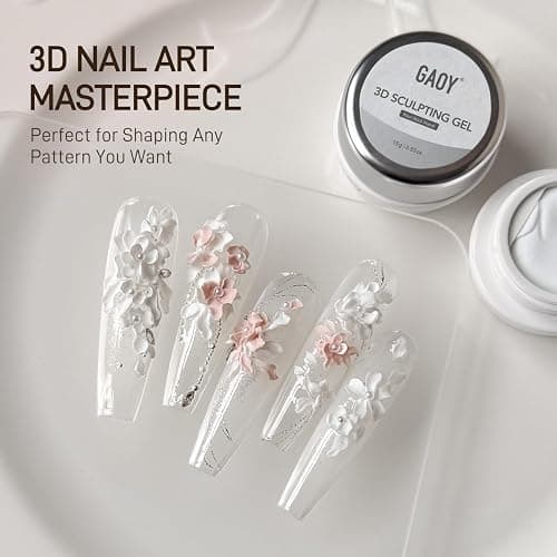 GAOY White 3D Sculpting Gel for Nail Art, 15g Solid Nail Gel Non-Sticky Hard for Carving Molding and Building thumbnail 4