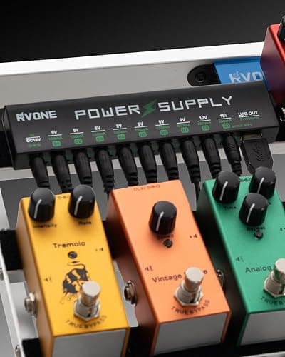 RVONE Guitar Pedal Power Supply, 10 Isolated DC Output for 9V/12V/18V Effect Pedal, Circuit Protection, Noise Reduction, 100mA 500mA USB Pedalboard Power Supply thumbnail 7