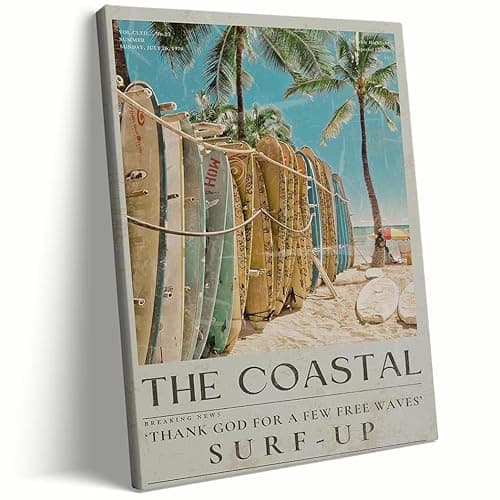 Generic Beach Prints Canvas Wall Art Summer Posters Seascape Gallery Coastal Prints Theme Pictures Wall Decor Teen Girls Room Decor Canvas printed Poster 11x14in Frame Wall Art - Image 1