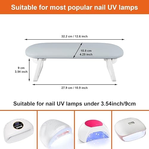 Diesisa Nail Arm Rest, Foldable PU Leather Nail Hand Rest For Nails Tech with Table Mat, Soft Hand Rest for Acrylic Nails/Nail Hand Pillow for Manicure Salon Use thumbnail 4