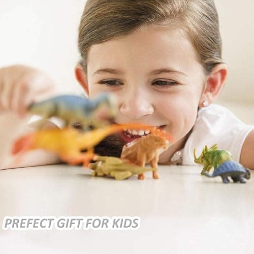 OuMuaMua Dinosaur Toys, Plastic Mini Dinosaur Figure Toy Set Including T-rex, Stegosaurus, Monoclonius for Kids Dinosaurs Birthday Party Favors, Christmas Easter Eggs Filler Gifts, 78 Pack thumbnail 6