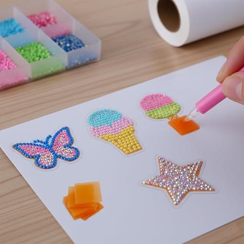 120PCS Diamond Painting Glue Clay, Colorful Clay Wax Painting Tool DIY Diamond Art Accessories and Tools for Embroidery Accessories,2 x 2cm(5 Colors) (Multicoloured) thumbnail 5