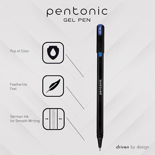 Pentonic Gel Pens, 36 Count, 36 Assorted Colors (Assorted Color, Neon, Pastel & Glitter), Medium & Fine Point, Smooth Writing For Journaling (1002358) thumbnail 2
