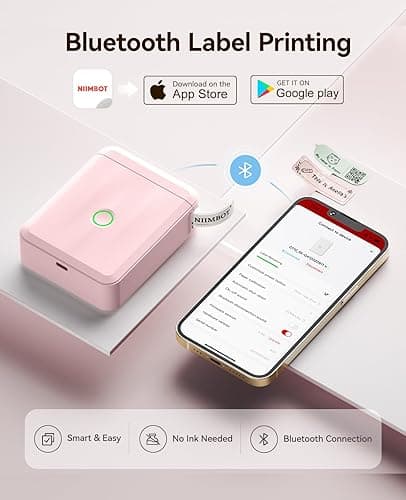 NIIMBOT Label Maker Machine Bluetooth Label Printer for School Home Office Organization, Wireless Mini Labeler D110 Upgraded Version, Label Machine with Label, Pink thumbnail 6