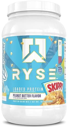 RYSE Loaded Protein Powder - Skippy Peanut Butter - 25g Whey Protein Isolate & Concentrate with Prebiotic Fiber & MCTs - Low Carb, Low Sugar, Digestive-Friendly - 27 Servings / 2 lb Tub - Image 1