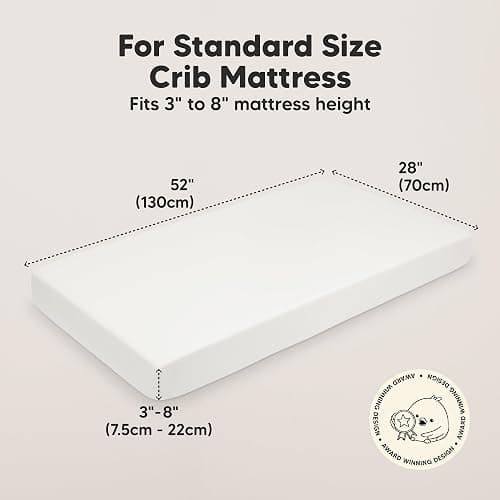 KeaBabies 2-Pack Organic Crib Sheets for Boys, Girls - 52x28 Fitted Crib Mattress Sheet Neutral, Breathable Jersey Cotton Cover for Baby Bed, Toddler Mattress, Soft & Cute Prints (Soft White) thumbnail 2