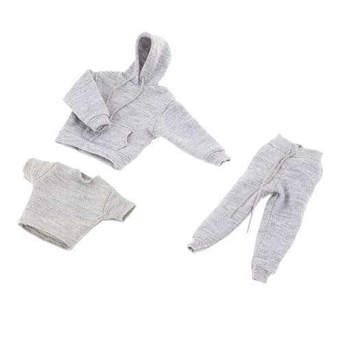 Yiju 3X 1:12 Man's Sweatshirt Outfit,1/12 Scale Figure Doll Clothes,Pants+Hoody Outfit Costume for 6 inch Action Figure Clothes Toy thumbnail 4